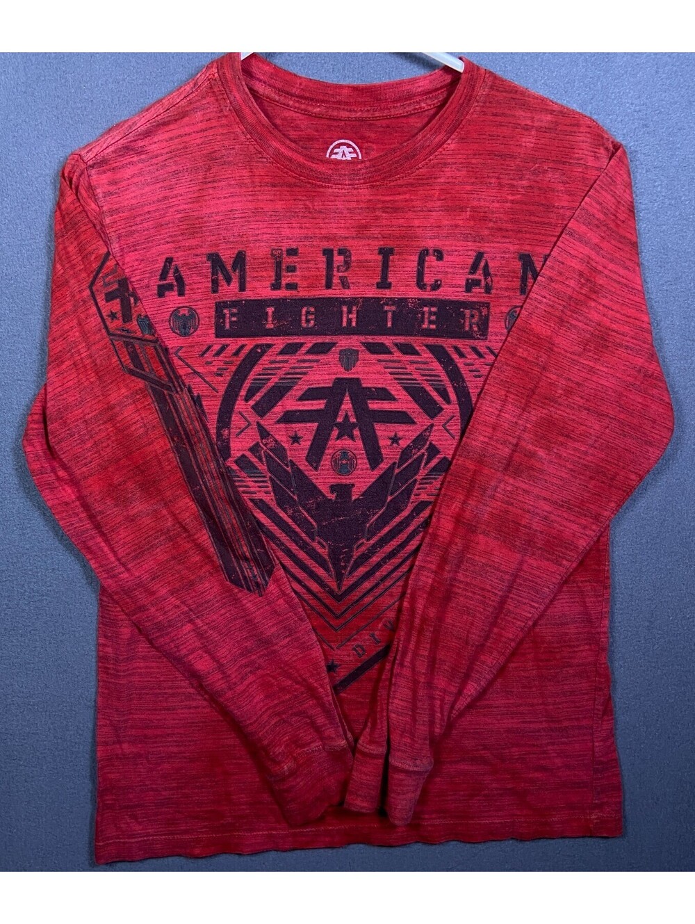 Buckle American Fighter Affliction Style Heather Red Men’s Sz Large MMA UFC EUC!